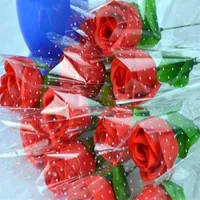 Симуляция шелкового цветочного цветочного подарка на День святого Валентина подарок с пакетом Rose One Branch Peach Rose WL1094247W