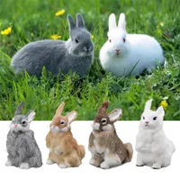 Lindo animal Simulaci￳n de Conejito de Pascua Furra Furra Rabbit realista Rabbit de Navidad Regalos de cumplea￱os Ornamentos de jard￭n Home Decoraci￳n T200117311Q