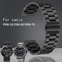 För Casio Protrek Mountain Climbing Series PRW60PRW70PRW50Y Rostfritt stål Metal Watch Strap 23mmblack Silver Watch Band 220706285K