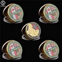 5 % 1944 6 6 Europees Frankrijk Normandi￫ Omaha Sword Beach Craft Gold Military 82nd Airborne Division Challenge Coin USA2519