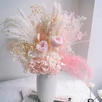 Nieśmiertelna hortensja wiecznie róża biszkoby nędzny suszony kwiat bukiet dekoracja domowa salon insning pokój wystrój prezenty 227D