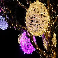 Nowe światła świąteczne na świeżym powietrzu LED Rattan Ball Light 20cm 30 cm100 LED Dekoracyjne latarnie wakacyjne światła wisiorka 271k