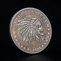 5pcs 1921 Wanderer Silver plaqué Coin Morgan Coin Commémorative Coin Decoration Coins Collectibles Gift 325B