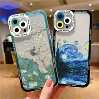 Van Gogh Oil Painting Clear Phone Cases For Iphone 13 12 11 Pro Max 7 8 Plus SE X XS XR 14 Promax Transparent Cover Shells
