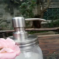 Rust Proof DIY Hand Soap Dispenser pump Stainless Steel Mason Jar Countertop Soap Lotion Dispenser Lid and Pump with Tube Polish Mirr301Y