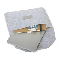 Casse en cuir PU Premium Sac de sac de sac pour MacBook 11 12 13 15 pouces Enveloppe de feutre douce sac d'alléatme universel Sac de rangement Shockproof266r