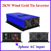 MPPT 2000W Wind Power Grid Tie-omvormer met dumpbelastingscontroller Weerstand voor 3 fase 45-90V windturbine generator292U