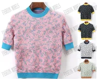 Tricots et t-shirts classiques de mots anglais conception imprimé tops tops cardigan robe élégante o conceptions de coude de mode laine mixte 11