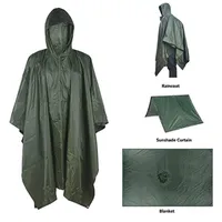 Rain Wear Multifunctional Raincoat Military Waterproof Rain Coat Survival Poncho Outdoor Camping Tent Mat for Outdoor Hunting Hiking 221105