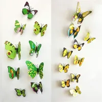 1200 PCS lot PVC 3D Butterfly Wall Stickers Decal