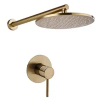 Szczotkowane złoto solidne mosiężne łazienka prysznicowa kran montowany na ścianie246f