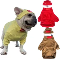 Designer Dogs Clothes Dog Apparel with Hats Breathable Puppy Shirts High Collar Long Sleeve Elastic Pet Bottoming Shirt Loungewear for Small Dogs French Bulldog 441