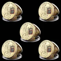 5pcs US Military Craft Army 82nd Airborne Division Eagle 1oz Gold Coin Coin Collectible Gift W Capsule318n