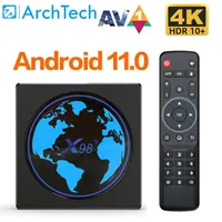 X98 Mini Smart TV Box Android 11 4GB RAM 64GB 32GB Amlogic S905W2 2 4G 5G WiFi 4K 60FPS Ustaw górny pudełko x98mini 2GB 16GB vs H96 MAX275H