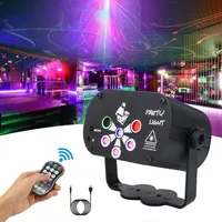 6 Lens Laser Lighting USB Remote DJ Disco Stage Licht RGB Sound Party Lights For Home Wedding Birthday269L