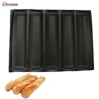 Shenhong Non-Stick Baguette Wave French Bread Bakeware Perforated Baking Pan Mat för 12-tums Sub Rolls Silicone Baking Liners Y200612256N