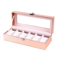 Bekijk dozen Cases Special Case For Women Vrouw Vriend Pols Horloges Box Opslag Verzamel roze PU Leather283N