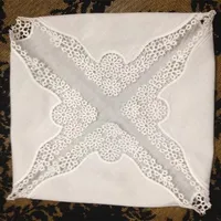 Set of 12 Home Textiles White Ladies Handkerchief 12 inch Embroidered crochet lace edges hankies hankyFor Bridal335S