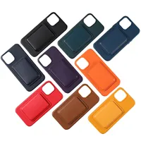 Casos de celular de couro PU com carteira magn￩tica Capas traseiras Tampa do telefone para iPhone 14 13 12 S￩rie personalize o designer smart mag cofes ￭m￣s