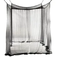 Kraliçe Kral Boyutlu Yatak için 4 Köşe Yatak Ağı Kanopi Sivrisinek Net 190 210 240cm Siyah Yatak Perde Odası Dekorasyon241I