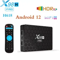 Android 12 X98H Pro TV Box 2 4G 5G WIFI6 4GB 64B 32GB 2GB16GB BT5 0メディアプレーヤーレシーバーHD入力セットトップボックス254T