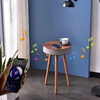 Bärbara högtalare trä soffbord bärbara bluetooth högtalare smart högtalare stativ tabell 9000 mAh med trådlös laddare och USB laddning 221105