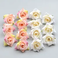 100pcs diy yapay beyaz gül ipek çiçekler ev düğün partisi dekorasyon çelenk hediye kutusu scrapbooking sahte çiçekler t200103270t
