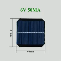 200pcs żywica epoksydowa mini panel słoneczny 6v 50mA 0 3W 64 mmx64mm dla 3 6 V Battery303i
