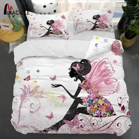 Miracille Pink Fairy Bettwäsche 3D Druck Bettdecke Kissenbezug Set für Mädchen Schlafzimmer Bettwäsche Sets Home Textile Twin Full Size 201127255m