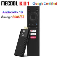 Mecool KD1 Google Certificate TV Box Amlogic S905Y2 Quad Core Mini TVStick 2GB 16GB Android 10 0 ATV 2 4G 5G WIFI BT4 2 SET TOPBOX199R