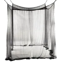 Kraliçe Kral Boyutlu Yatak için 4 Köşe Yatak Ağı Kanopi Sivrisinek Net 190 210 240cm Siyah Yatak Perde Odası Dekorasyonu270E