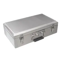 Tragbares Edelstahl -Werkzeugkoffer Home Multifunktionsspeicher Box Verpackung Reparaturwerkzeugkassette Equitment2556
