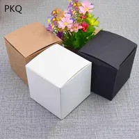 50pcs 5x5x5 6x6x6 7x7x7 8x8x8 9x9x9 10x10x10cm beyaz siyah kraft kağıt kare kutu DIY el yapımı sabun kutu karton kağıt hediye kutusu 220106253d
