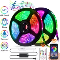 LED Light Belt Bluetooth APP Control Waterproof 5050 RGB LED Light Belt Color Changing Rope Light Belt Synchronized with Music 100622666