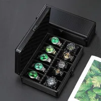 Case d'oro Case 510 Grids Black Alluminio Scattatura Visualizzazione Visualizzazione della cassetta per la scatola dell'organizzatore Mobile S Box per uomo cuscino morbido J220825 J22090197X