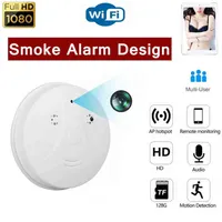 Smoke Alarm Design 1080p Mini Camera med WiFi Wireless IP Camera Action Video Recorder Micro Cam Home Takövervakning H220411259G