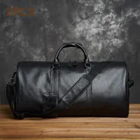 Duffel Bags ZRCX Genuine Leather Men Women Travel Bag Soft Real Leather Cowhide Carry Hand Luggage Bags Travel Shoulder Bag Weekend Bag 221105
