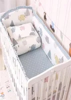 6pcset Baby Crib Beddengoed Set Katoenprint Peuter Baby bed Linnengoed Baby Cot Bumpers Bed blad kussensloop Geboren beddengoed Set 2205144508653