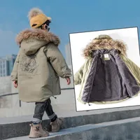 Down Coat Boys Plus Velvet espessado Parker Big Boy Bandea a jaqueta de inverno Moda de inverno e uma tendência confortável Jaqueta infantil 221105