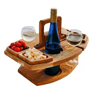 Draagbare serviesgoed houten tafels buiten picknick wijntafel met handvat kleine vouwen strandtafel intrekbare benen snack kaaslade