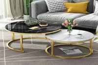Luxury Luxury Ly Extensible Mobilier de salon Table de canap￩ petit appartement Nordic Circular Creative Set Basse Basse Combin3246399