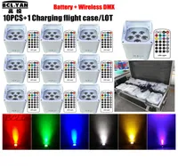 10xlot med Charging Road Case DJ Dom Hex6 Stage Lights Wireless DMX LED PAR WASH UPLIGHT RGBWYP 6 15178294