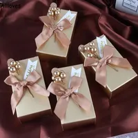 50pcs / lot Trend Wedding Favor Bo￮tes Candy Boxes Birthday Party Decoration Boad Boad Paper Sacs ￉v￩nement Supplies Packaging Gifts Boxs Al7728