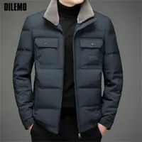 Diseñador de marca de lujo de High End para hombres Fashion Cashdal Fashion Coats Grey Duck Coats con chaqueta de piel Windbreaker ropa 221107