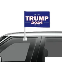 Banner Flags Trump 2024 Elezione presidenziale della bandiera del finestrino per auto Maga sospetta 45x30 cm mantieni l'America Great Campaign Drop Delivery Dhurb