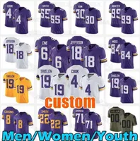 football jersey Wholesale Custom Minnesota''Vikings''84 Randy Moss Dalvin Cook Justin Jefferson Adam Thielen Diggs Hunter Untouchable Elite Jerseys