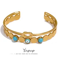 Bangle Bangle Yup Dubbelskikt rostfritt st￥l ￖgon ￖppet armband 2022 f￶r kvinnor smycken charm mode trendig gyllene presentbangle drop dhbgl