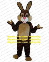 Chocolate East Rabbit Mascot Costume Mascotte Jackrabbit Bugs Bunny Hare Lepus With Big Eyes White Hairy Cheeks Nose No.1236