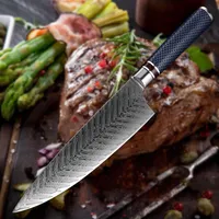 Chef Knife Damasco A￧o 8 5 polegadas Faca de cozinha japonesa Profissional Gyutou Kiritsuke RESINA UTILIDADE MONOMB Manuseamento cozinheira TO217O