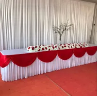 Jupe de table de table de glace jupes de table colorées plissées plissées plinthes avec butin pour décoration d'anniversaire de mariage 221105